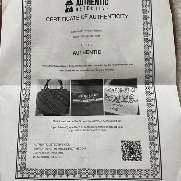 Burberry blue label nova check red and brown mini tote - Picture 12 of 12